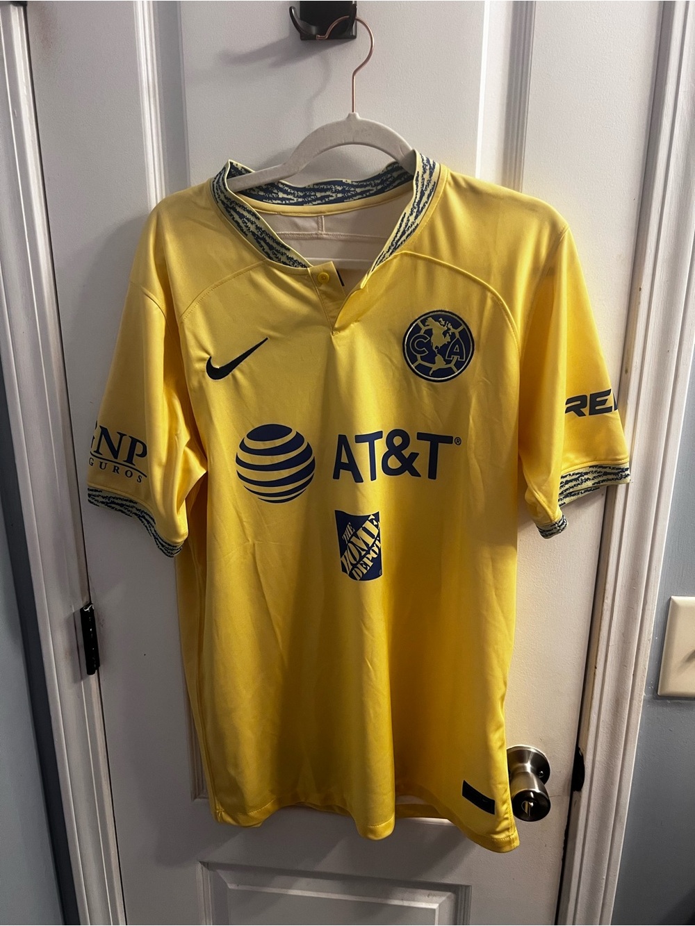 Nike Yellow Club América Home Jersey with Navy Accents